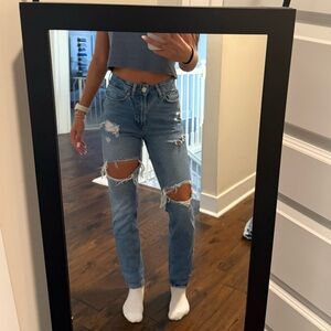 BDG Light Blue Distressed Mom Jeans